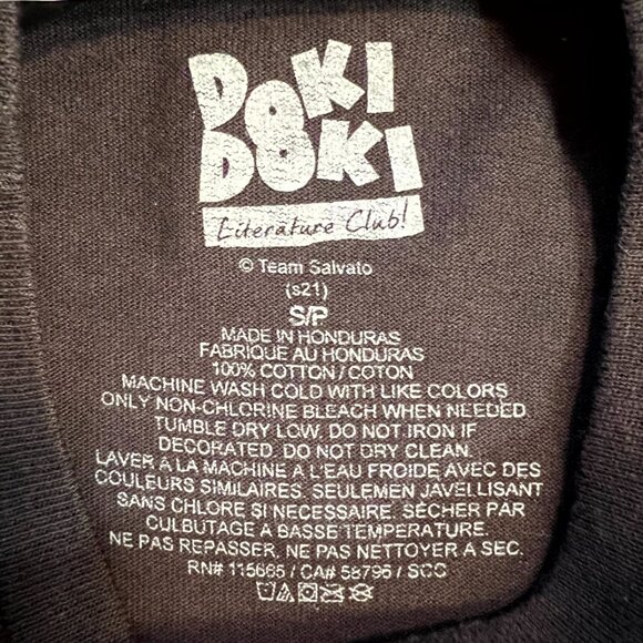 NWT Doki Doki Spencer's Black 100% Cotton Graphic Print Tee T-Shirt SZ Small - Picture 2 of 5